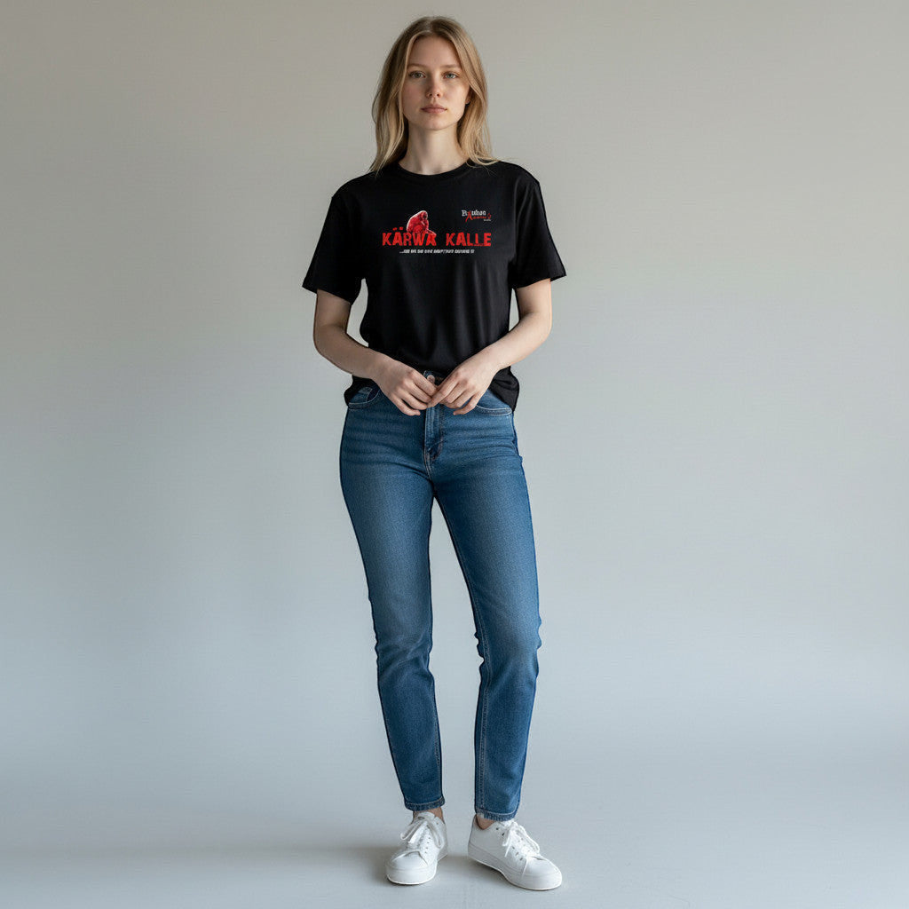 XXUwe Franken Animals Karwa Kalle T-Shirt aus Baumwolle mit rotem Affen-Print und Text