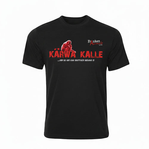 XXUwe Franken Animals Karwa Kalle T-Shirt aus Baumwolle mit rotem Affen-Design und Text